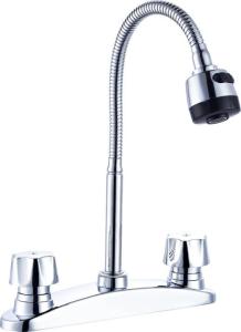 Wholesale 8 In 2 Handle Centerset Kitchen Faucet Flexible Spout Polished Chrome from china suppliers