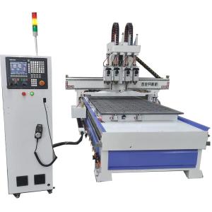 Wholesale Pneumatic cnc router 1325 multi function three head woodworking cnc 3D Wood Carving Machine for doors furniture from china suppliers
