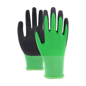 Wholesale 13 Gauge Polyester Black Crinkle Latex Work Gloves Enhanced Durability and Grip from china suppliers