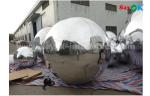 Gold Mirror Ball Lightweight Silver Dia 2m Inflatable Balloon For Advertising