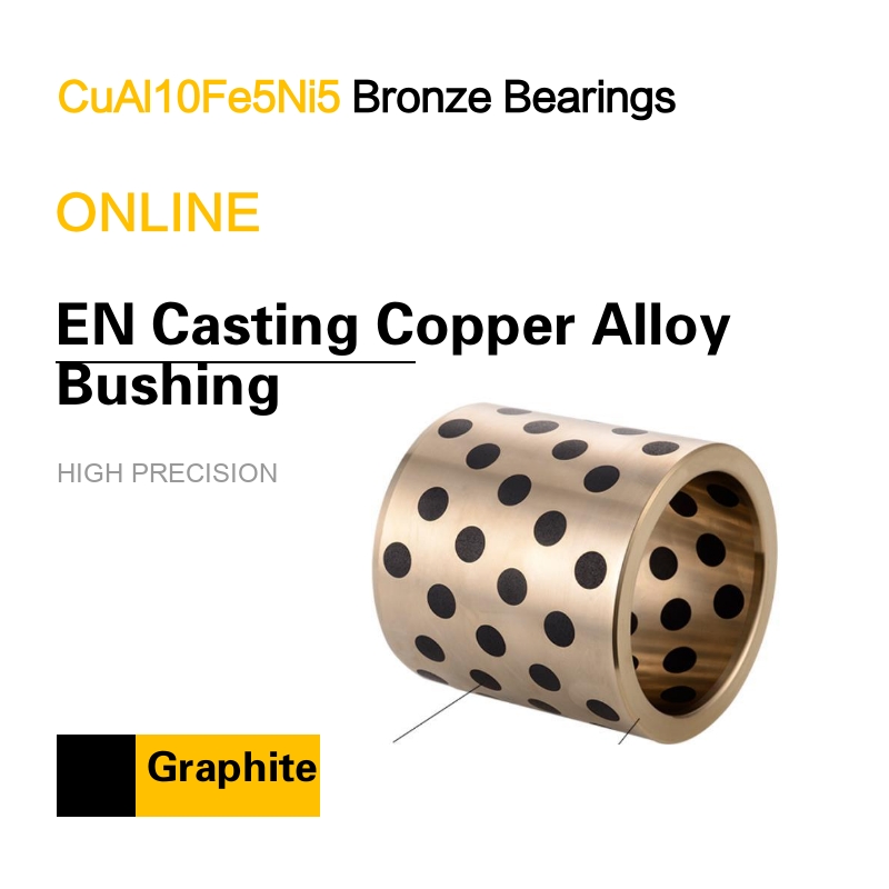 graphite plugged bronze bushings Copper Nickel Aluminium Bronze Slide Bearing with Graphite Self-Lubricating Inset for Industrial Use