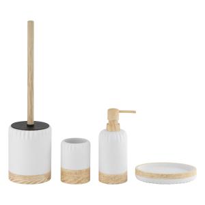 Wholesale Fauxwood Polyresin BathCountertop Set With Sand Stone White Round Shape from china suppliers