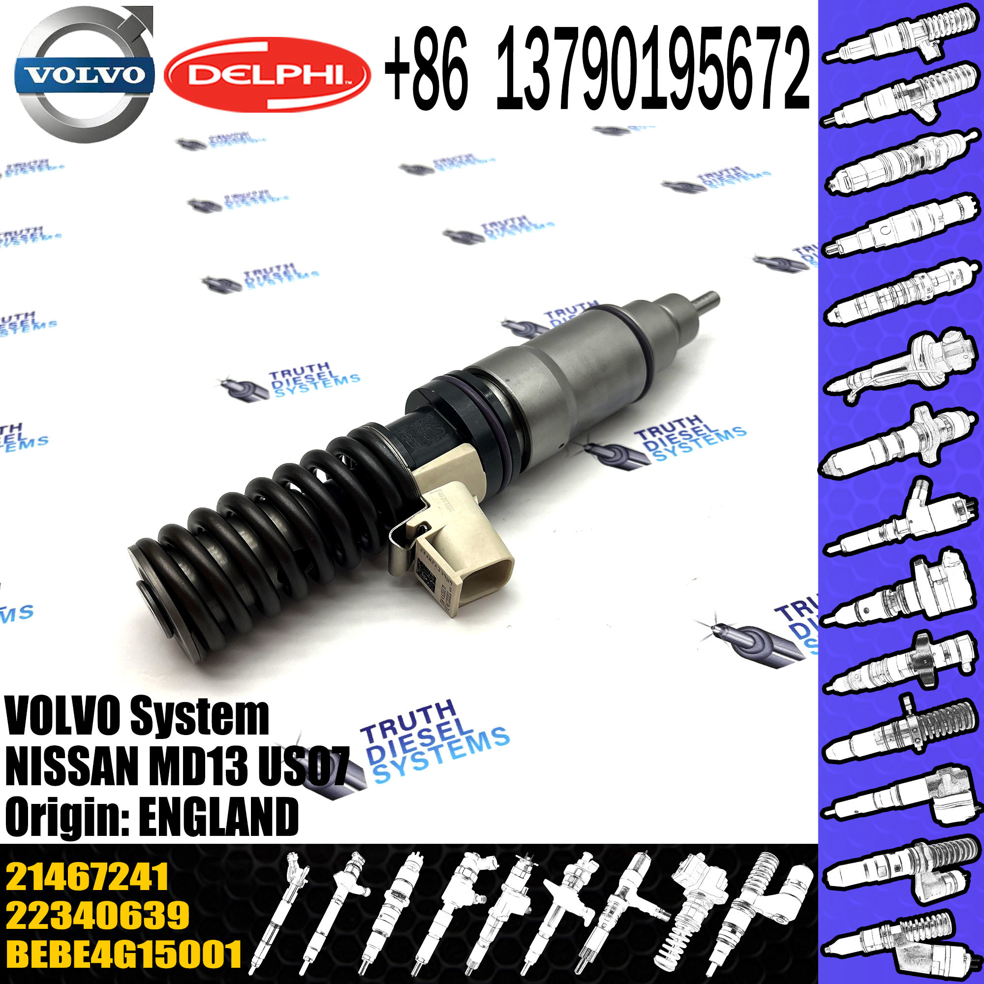 fuel injector BEBE4G15001 BEBE4L07001 21467241 22052765 22340639 52850-13670 injector for VOL diesel engine