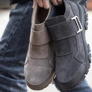 Wholesale Comfortable Men's Welding Safety Shoes Suede Work Boots With Rubber Sole Felt Button Kevlar from china suppliers