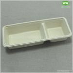 2 Compartments Disposable Sugarcane Pulp Condiment Dispenser-Eco-Friendly