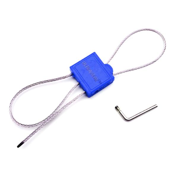 2.0mm Double Lock Security Cable Seal With Markable Area 23.5*17 mm Tamper Proof Cable Lock