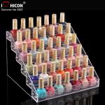 Custom Logo Clear Acrylic Counter Display Racks 5 Step For Nail Polish Retailing