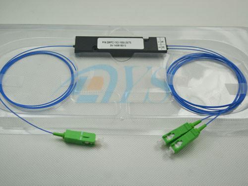 FC/APC Fiber Optic 1x8 PLC splitter, plastic ABS box packing 1260/1650