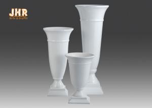 Wholesale Trumpet Glossy White Fiberglass Urn Planters Centerpiece Table Vases Floor Vases from china suppliers
