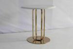 Popular Elegant Side Table With Stainless Steel Base Metal Marble Family Use