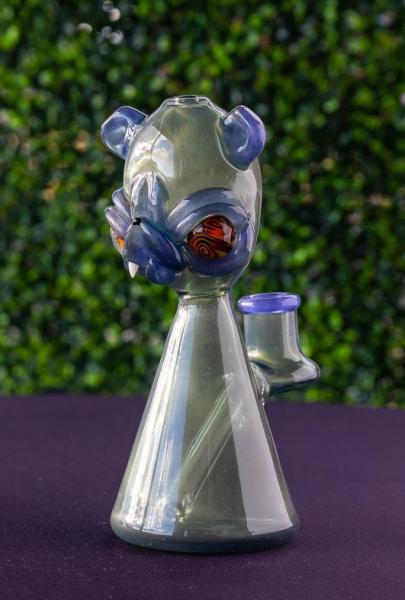 8 Inch Blue Borosilicate Glass Bongs Hookah Water Pipe Bubbler With 14mm Male
