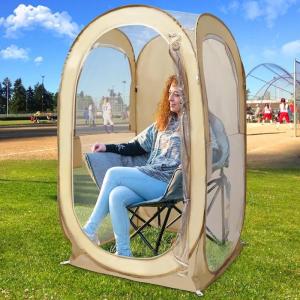 Wholesale 35*35*60 Inch Beige Waterproof UV Protected Pop Up Sports Tents With Easy Setup Includes Carrying Bag Stakes Ropes from china suppliers
