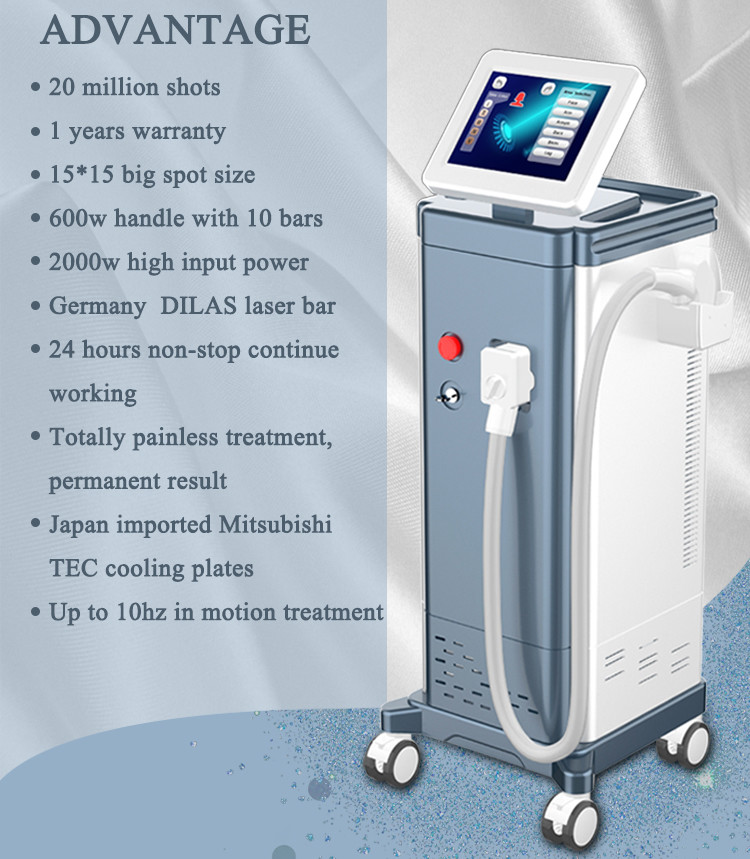 New Arrival 2000W laser price hair removal machine / 808 diode laser hair removal machine LF-648B