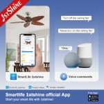 1stshine Ceiling Fan Household with Solid Wood Blades and 3 Speed Pull Chain