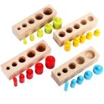 3cm Sensory Cylinder Socket Montessori Knobbed Cylinder Blocks Preschool