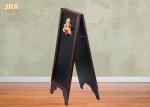 Outdoor Wood Framed Double Sided Menu Board 3D Polyresin Chef Figurine