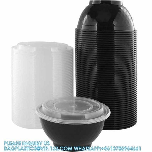 32oz BPA Free Disposable Plastic Food Container, Round With Dome Lid Takeaway