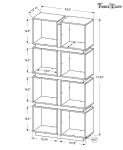 Modular Home Modern Office Furniture 71 Inch Dark Taupe Reclaimed Look Bookcase