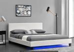 Modern PU Leather Upholstered Bed Frame Plywood With LED Bed Frame