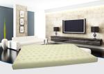 Car Guest Beige Flocked Air Bed Inflatable Sleeping Mattress 1 Layer PVC Cushion