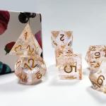 Phantom transparent color crystal Resin Boarding Dice Set dnd dice