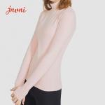 Hiking Cycling Long Sleeve Yoga Top Pullover With Build In Bra 220gsm