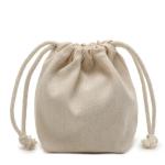 Thick Fabric Drawstring Gift Bags Custom Logo Heavy Cotton Canvas Drawstring