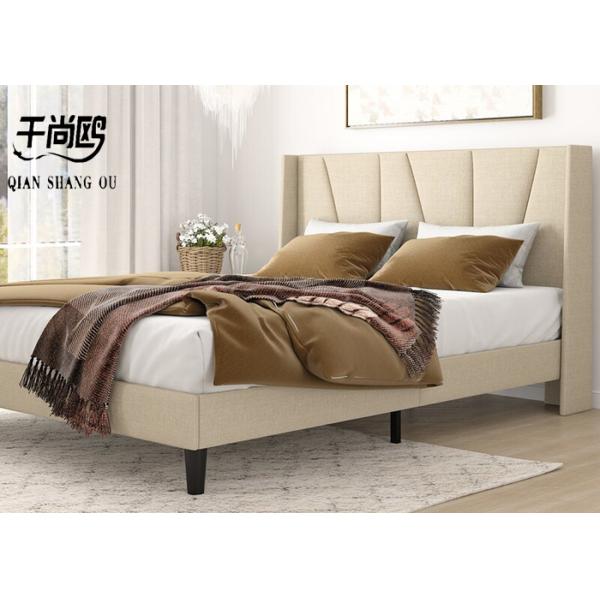 Low Key Linen Upholstered Full Size Bed 2m X 2m Breathable Overall Disassembly / Assembly