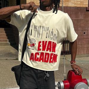 Wholesale 180 Grams Hip Hop Style Custom Distressed Embroidery Patch Logo Tshirt Drop Shoulder from china suppliers
