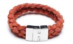 Leather Bracelet, Stainless Steel Clasp, 8 Inches