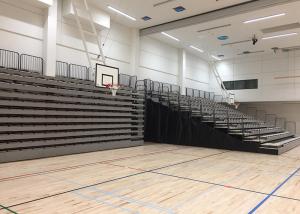 Wholesale Audience Retractable / Telescopic Retractable Gymnasium Bleachers With Black End Curtains from china suppliers