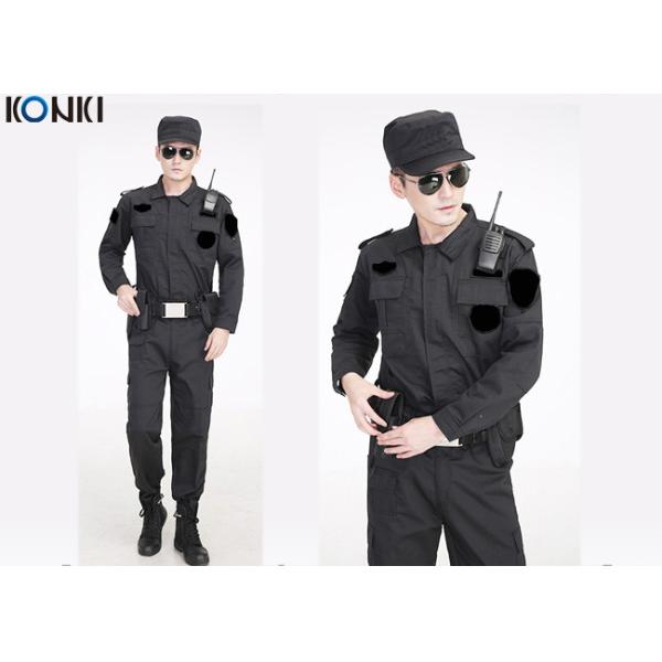 Black Private Security Uniforms , Long Sleeve Jacket Shirt And Pant