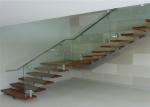 Commercial Straight Flight Staircase , Steel Structure Staircase Uninterrupted