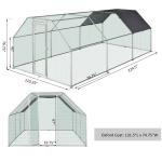 Weatherproof Galvanized Metal 19.7ft Walk In Chicken Cage