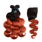 Ombre Hair Bundles Lace Closure Professional 1B/350 Two Tone Golden Blonde