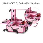 OEM ODM Pink Cosmetic Beauty Case , Professional Makeup Cases On Wheels