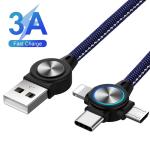 3.3 Ft Nylon Braided 5000 Times 8 Pin 3A USB 2.0 Cable