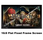 Professional 150" Flat DIY Fixed Projection Screen 16:9 Ratio With Black Velvet