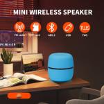 4.7cm × 4.6cm Red Portable Rechargeable Bluetooth Speaker 5W Multi Colorful
