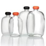 Customized Logo 100ml Glass Clear Coffee Beverage Juice Bottles With Aluminum