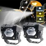12-80V Amber 3570 LED Dual Color LED Work Lights For Motorcycle 30-60W Off Road
