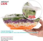 64oz Clear Plastic Salad Bowls With Lids Disposable (10 Pack) Extra Large