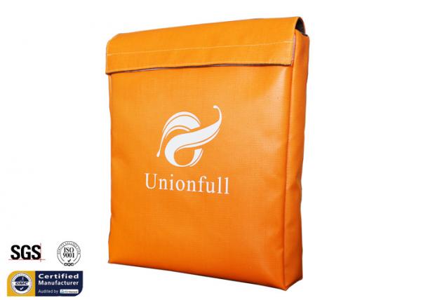 Quality Orange Fireproof Document Bag 11"x15"x2" 1523 ℉ Durable Fire Safe Cash Pouch for sale