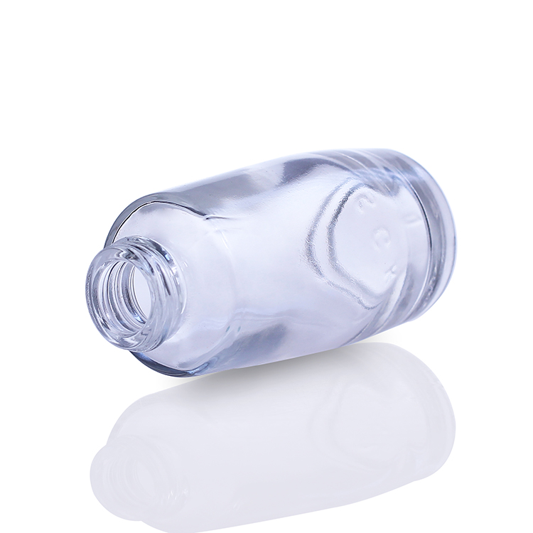 Custom Design Glass Cosmetic 30ml Foundation Bottle With Pump For Liquid Makeup F033
