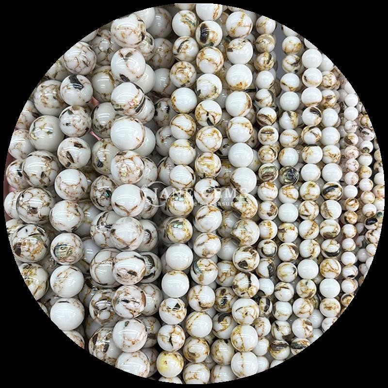 Polished Gemstone Beads for Embellishments Round Shape 8mm Size