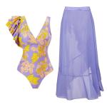 Sexy purple Bikini Bathing Suits Color Matching U Drag Women 2 Piece Bikini