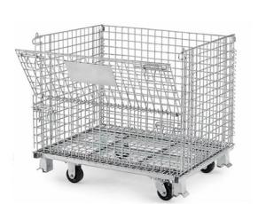 Wholesale Collapsible Wire Mesh Container Foldable Steel Pallet Storage Cage from china suppliers