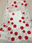 Floral Multi Colored Lace Fabric Beaded Embroidered Mesh Fabric For Fashion Show