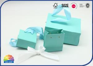 Wholesale Patone Color Paper Gift Bag Matte Lamination With Blue Silk Handle from china suppliers