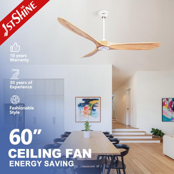 60 Inch DC 3 Blade Wood Blade Ceiling Fan 5 Speed Remote Control 110-220V/50